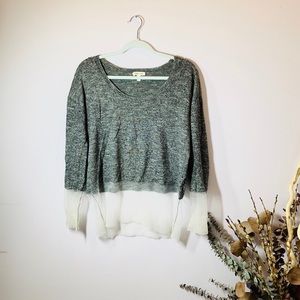 UO Silence & Noise Grey Mesh Lonf Sleeved Top